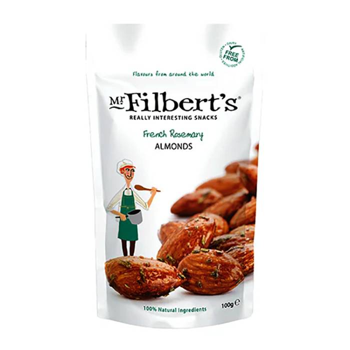 Mr Filberts - French Rosemary Almonds, 100g - Pack of 12