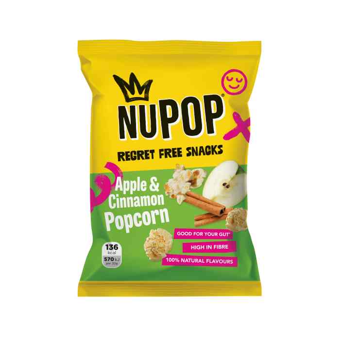 NUPOP - Apple & Cinnamon Popcorn, 30g  Pack of 24