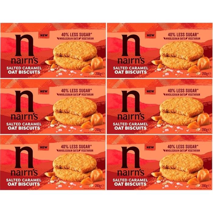 Nairns - Salted Caramel Oat Biscuits, 200g  Pack of 6