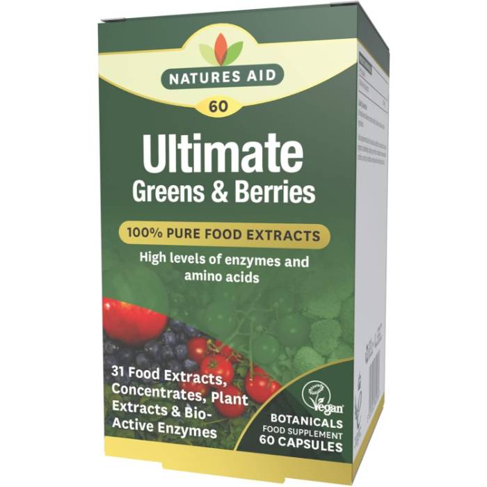 Natures Aid - Ultimate Greens & Berries, 60 Capsules