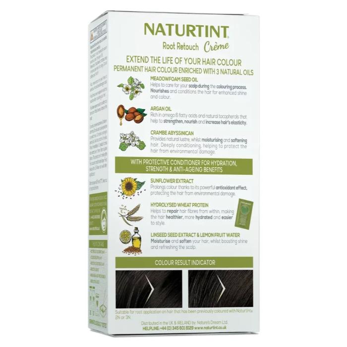 Naturtint - RootRetouch Creme Dark Brown Shades, 45ml - back