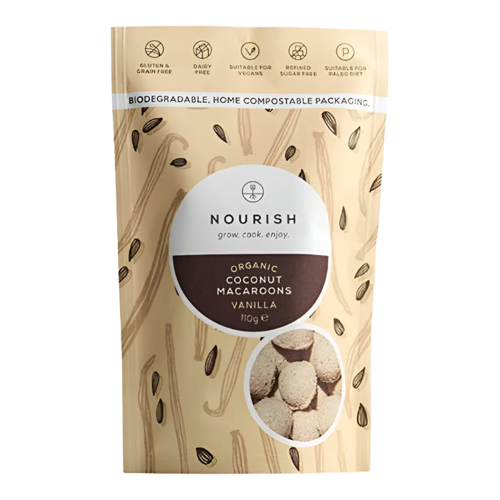 Nourish - Grow, Cook, Enjoy - Macaroons Vanilla, 110g - Pack of 10