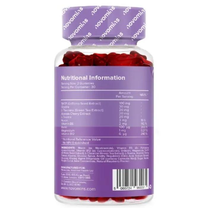 Novomins - 5HTP Night Time Gummies, 60 Gummies - back