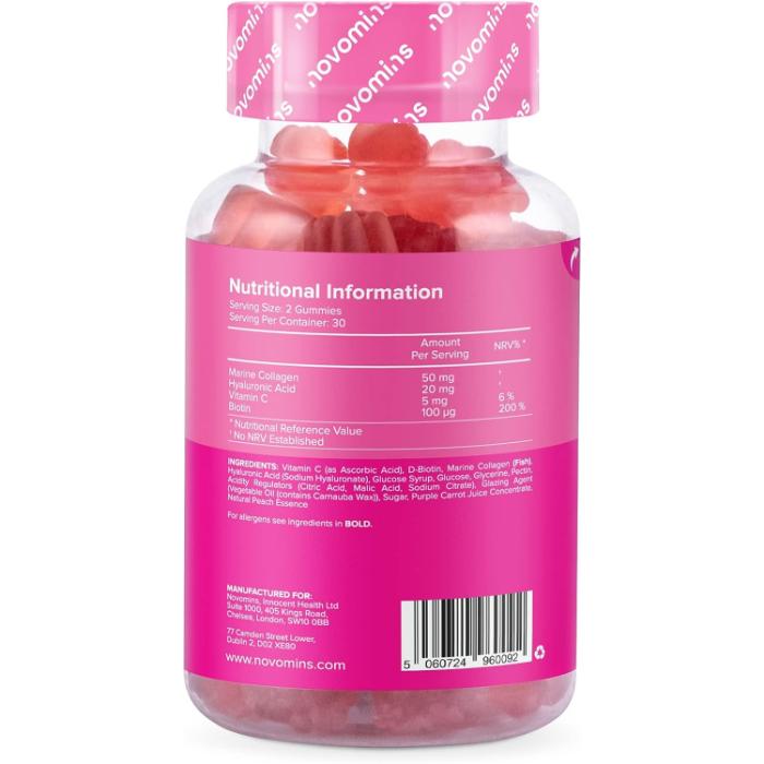 Novomins - Collagen Gummies, 60 Gummies - back