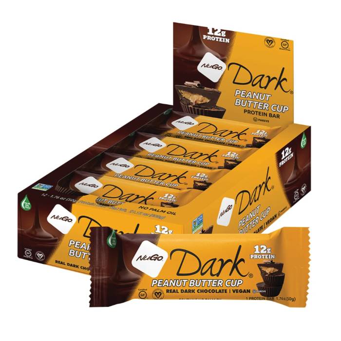 NuGo - Dark Peanut Butter Cup Bar, 50g  Pack of 12