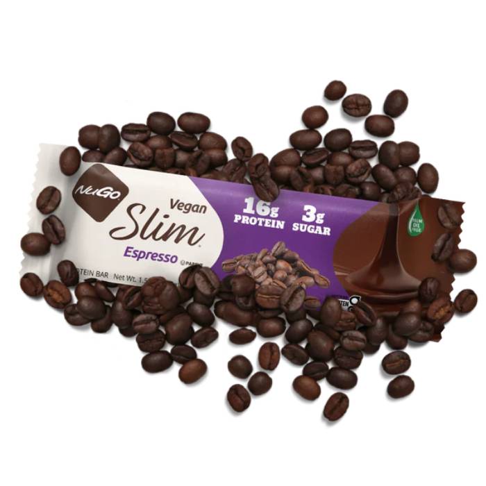 NuGo - Slim Crunchy Bar Espresso, 45g  Pack of 12