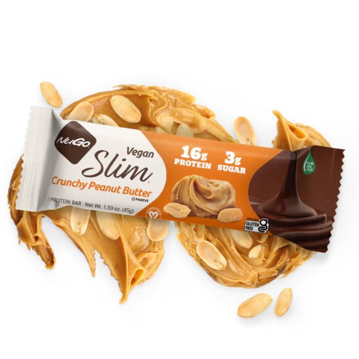 NuGo - Slim Crunchy Bar Peanut Butter, 45g  Pack of 12