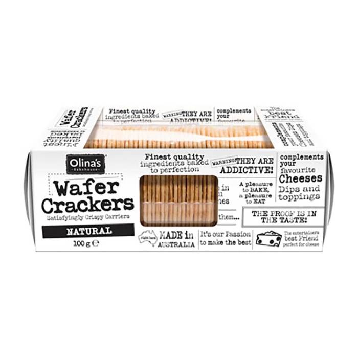 Olina's Bakehouse - Natural Wafer Crackers, 100g  Pack of 12