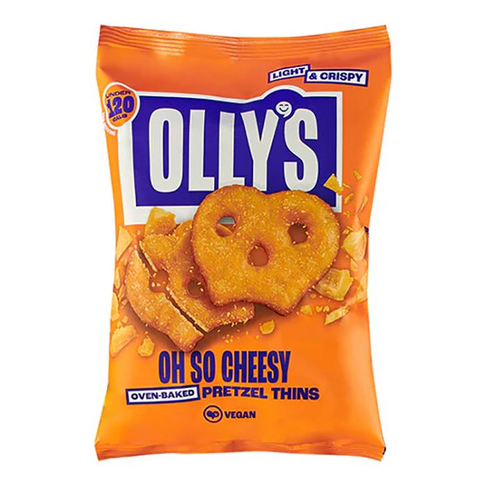 Olly's - Vegan Cheese Pretzel Thins, 140g - Pack of 7