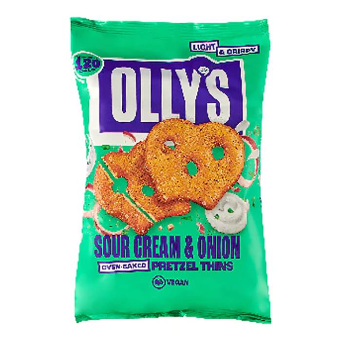 Olly's - Vegan Sour Cream & Onion Pretzel Thins, 140g - Pack of 7