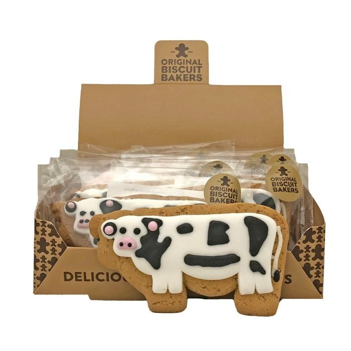Original Biscuit Bakers - Deluxe Cow Iced Gingerbread Shapes, 12g  Pack of 12