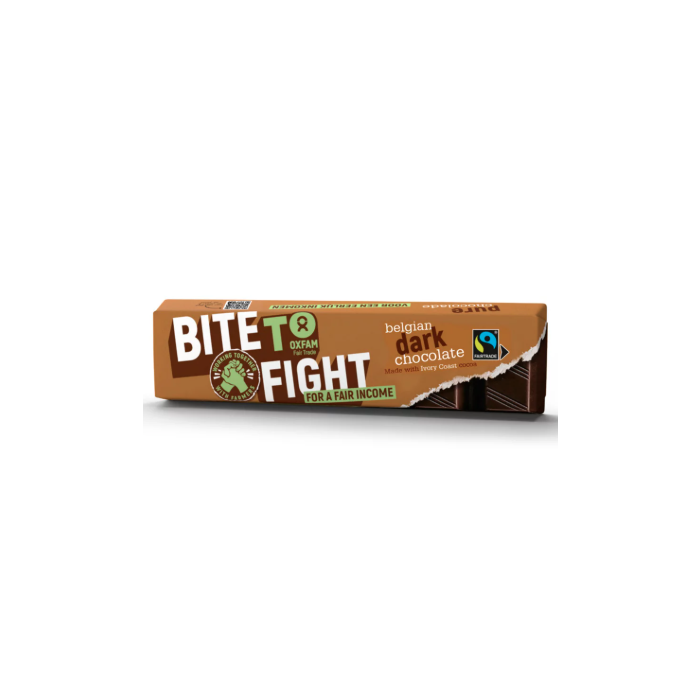 Oxfam Fair Trade - Bite to Fight Dark Choc, 50g  Pack of 35