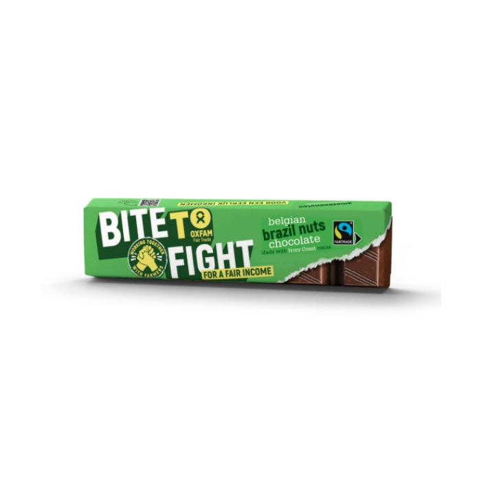 Oxfam Fair Trade - Bite to Fight Milk Choc CaraSea Salt, 47g  Pack of 35