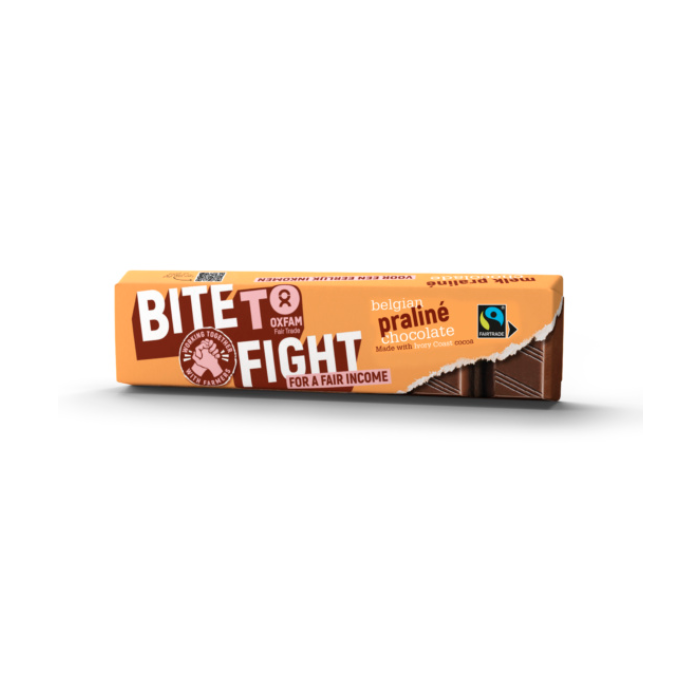 Oxfam Fair Trade - Bite to Fight Praliné Chocolate, 47g  Pack of 35