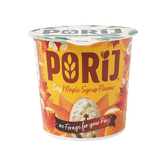 PORIJ - Cosy Maple Syrup Instant Porridge Pot, 60g  Pack of 8