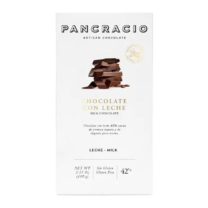Pancracio Chocolate - Milk Chocolate Bar With 42% Cocoa, 100g -  Pack of 20