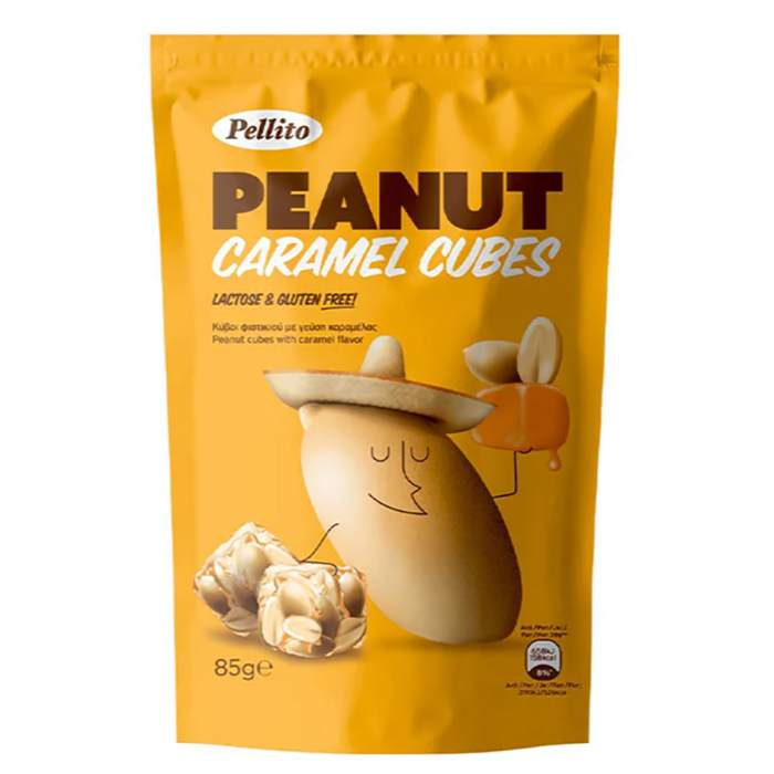 Pellito - Peanut Caramel Bites Cubes, 85g - Pack of 9