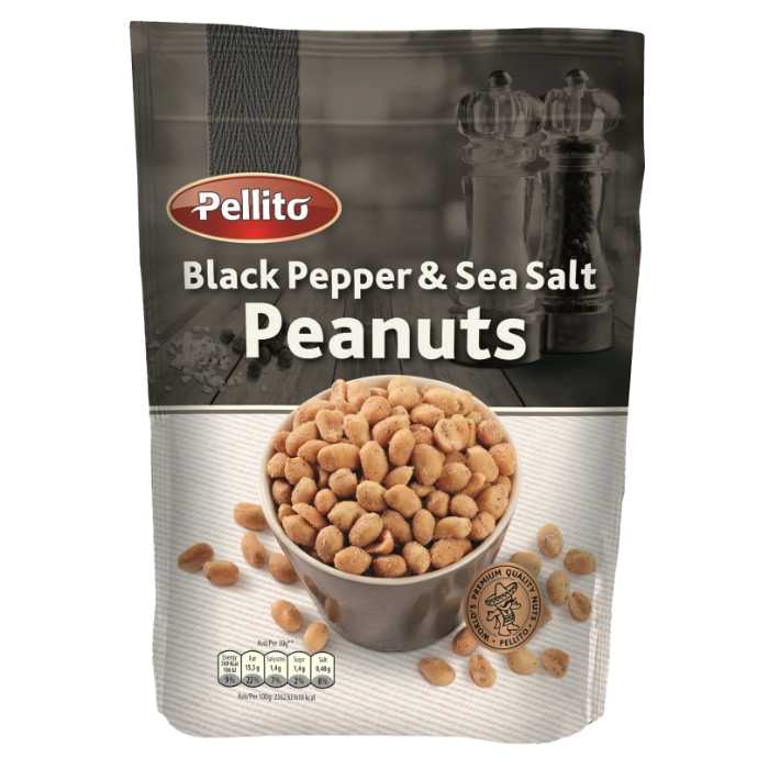 Pellito - Peanuts Salt & Black Pepper, 150g - Pack of 14