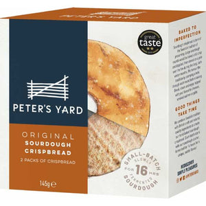 Peter's Yard - Original Sourdough Crispbread Medium With Hole, 145g | Pack of 8