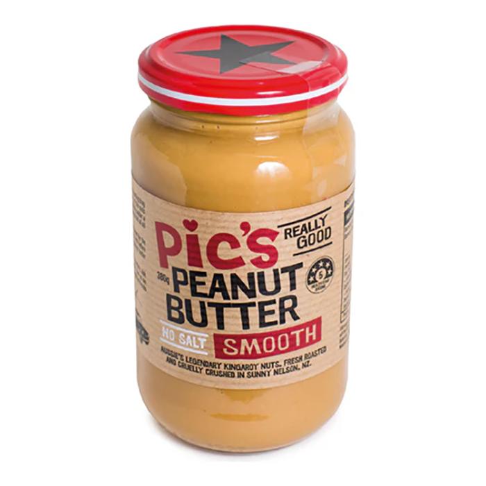 Pic's Peanut Butter - Smooth No Added Salt, 380g - Pack of 8