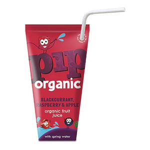 Pip Organic - Blackcurrant, Raspberry & Apple with Spring Water, 180ml - Pack of 24