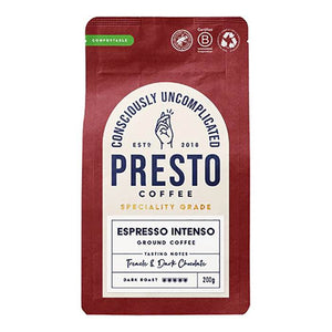 Presto Coffee Roasters - Espresso Intenso Ground Coffee, 200g | Pack of 6