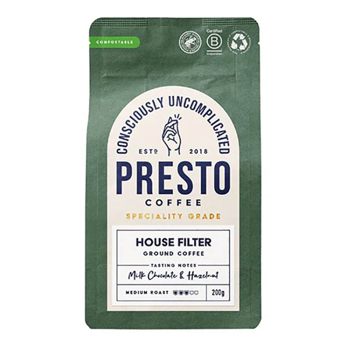 Presto Coffee Roasters - House Filter Ground Coffee, 200g  Pack of 6