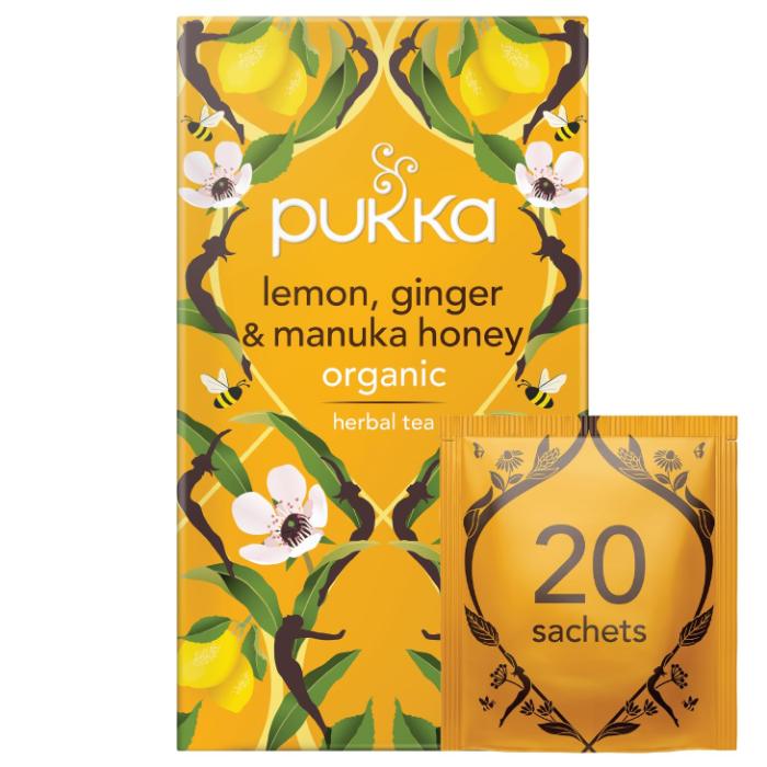 Pukka - Organic Lemon Ginger Honey Tea, 20 Bags  Pack of 4