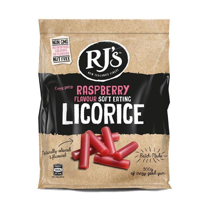 RJ's Licorice - RJs Raspberry Licorice, 300g  - Pack of 12