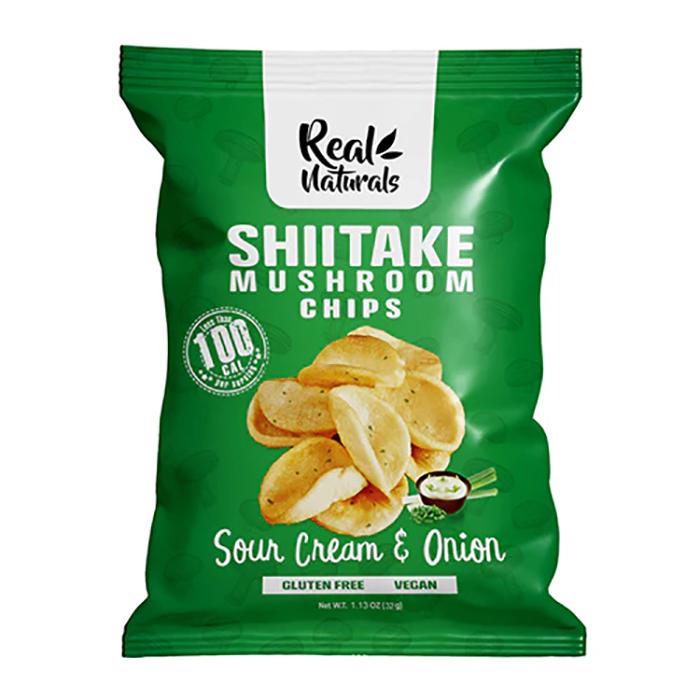 Real Naturals - Shiitake Mushroom Chips Sour Cream & Onion, 80g - Pack of 12