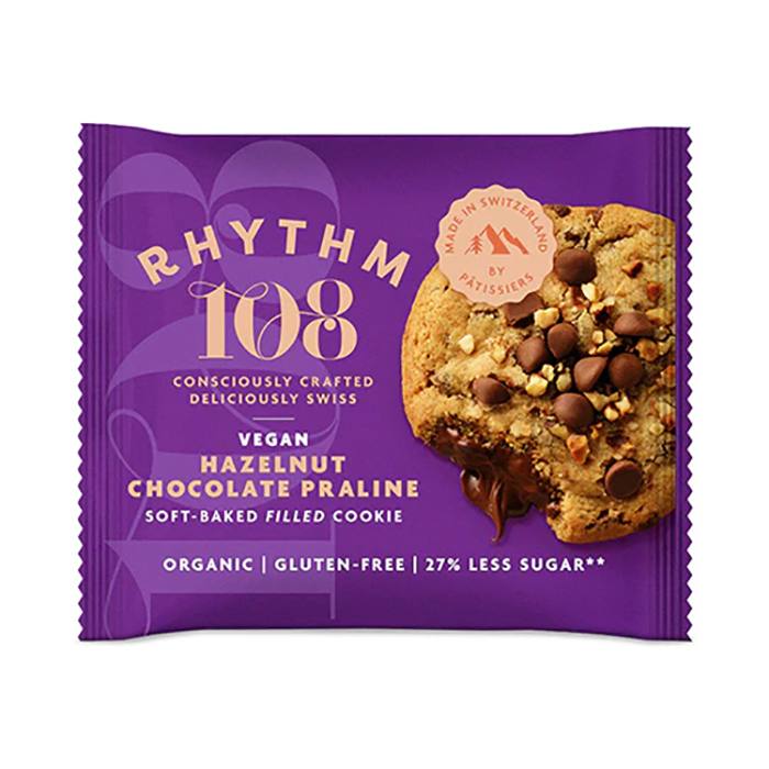 Rhythm 108 - Swiss M'lk Choc Chip Soft Baked Cookie with a Hazelnut Ganache Filling, 50g - Pack of 12