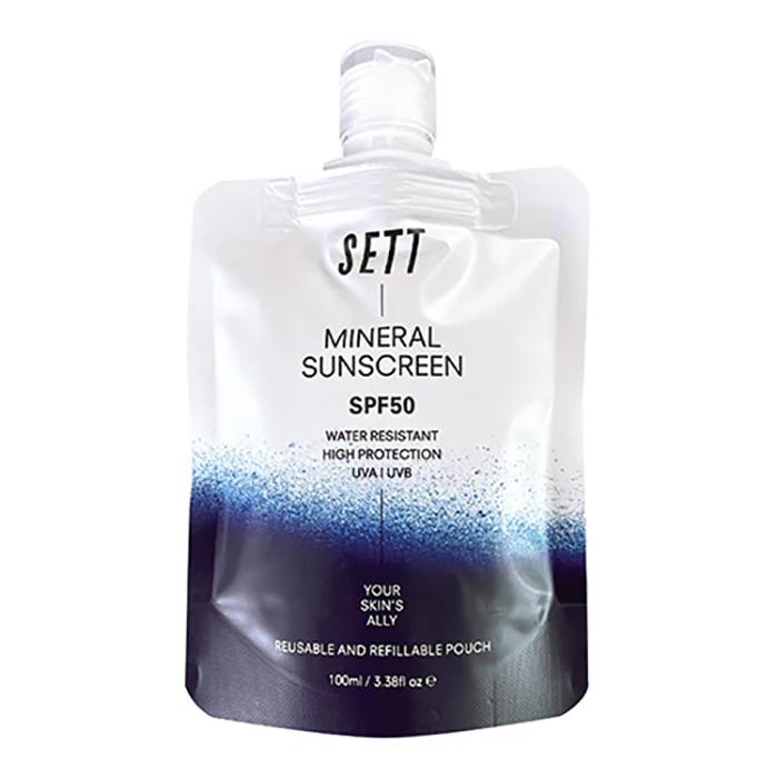 SETT - SPF50 Mineral Sunscreen Water Resistant, 100ml Pouch - Pack of 6