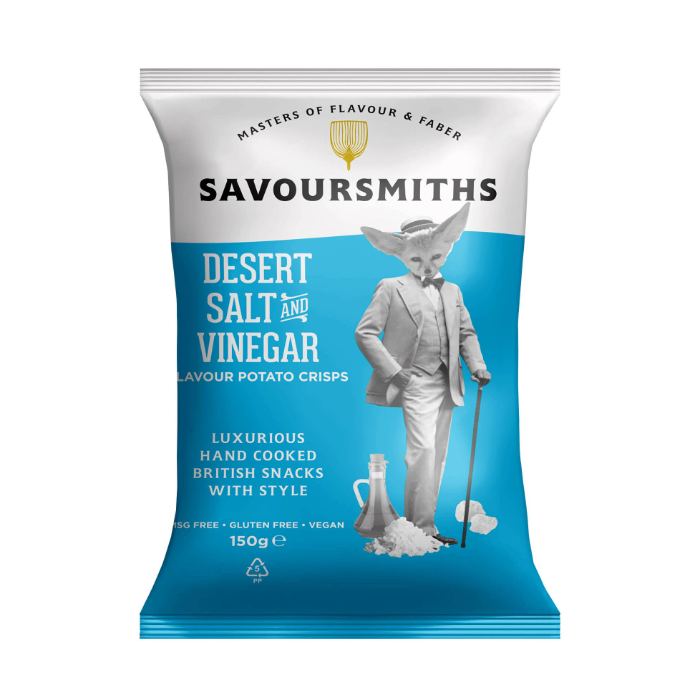 Savoursmiths Crisps - Dessert Salt and Vinegar Potato Crisps, 150g  Pack of 12