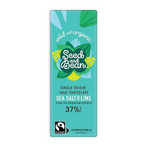 Seed & Bean - Milk 37% FT Organic Cornish Sea Salt & Lime | Multiple Pack Sizes