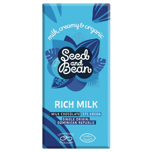 Seed & Bean - Milk 37% Fairtrade & Organic Bar, 75g | Pack of 10