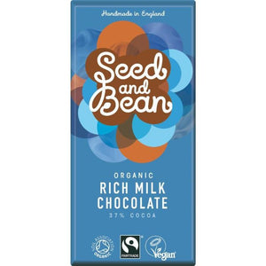 Seed & Bean - Organic and Fairtrade Milk 37% Popped Rice, 75g | Pack of 10