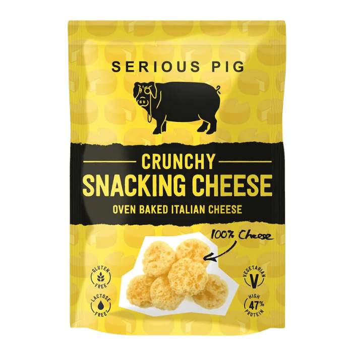 Serious Pig - Crunchy Snacking Cheese Original cheese, 24g  Pack of 24