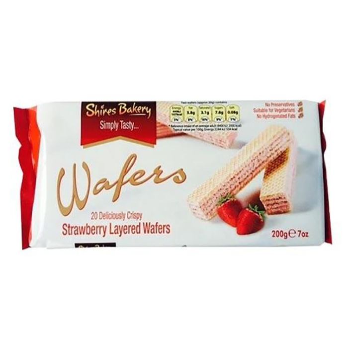 Shire's Bakery - Strawberry Wafers, 200g  Pack of 12
