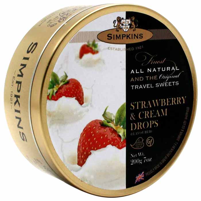 Simpkins - Strawberry & Cream Drops, 200g  Pack of 6