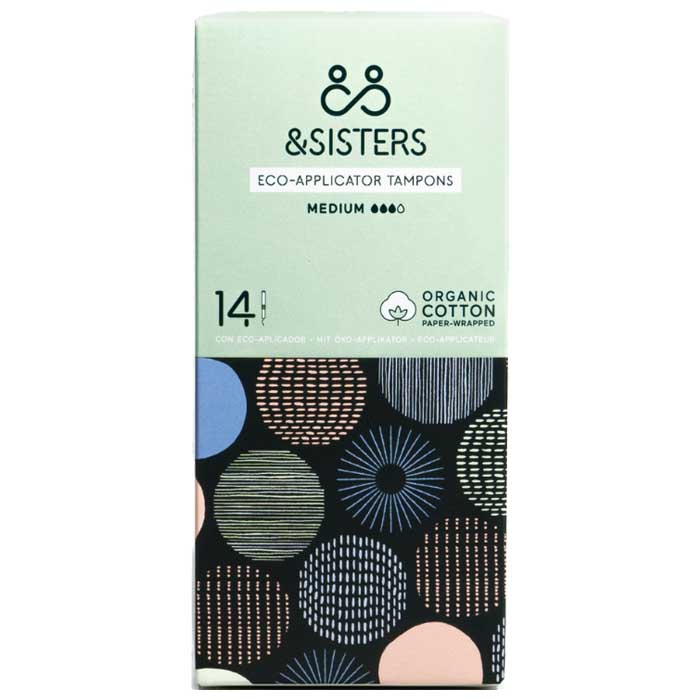 &Sisters - Plastic Free Bleach Free  Eco Applicator Tampon Heavy Flow, 14 Units, Medium Flow