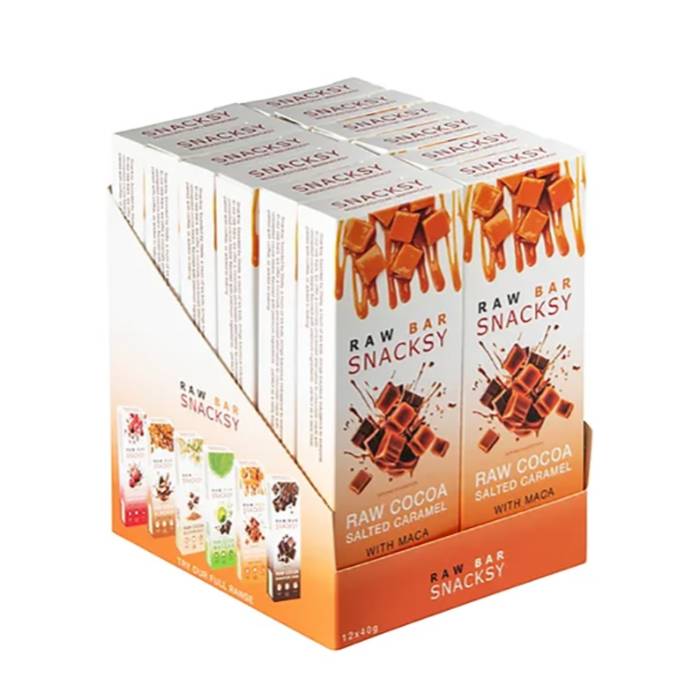 Snacksy - Snacksy Raw Bar Salted Caramel with Maca, 40g  Pack of 12