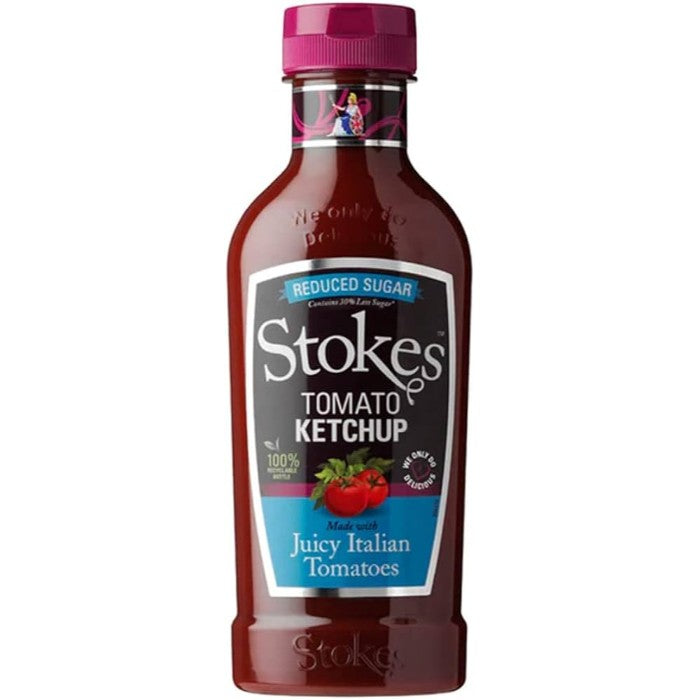 Stokes - Reduced Sugar Tomato Ketchup SQUEEZY, 475g  Pack of 10