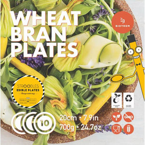 Stroodles - Edible Plates from Wheat Bran, 10 Pieces | Multiple Sizes
