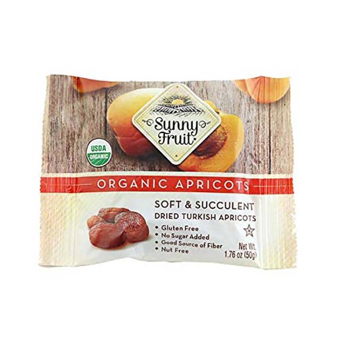 Sunny Fruit - Organic Fruit Snack Packs Apricots, 6x50g  Pack of 12