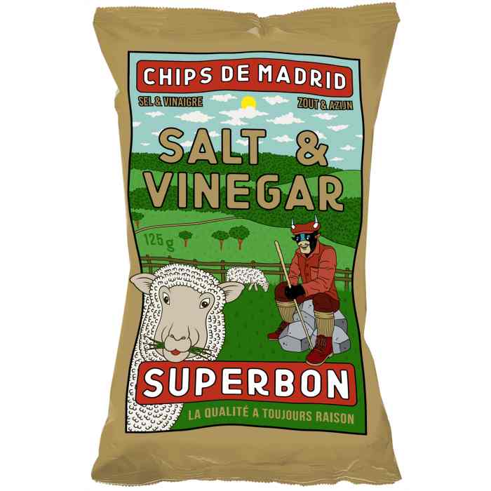 Superbon - Chips Salt & Vinegar, 125g  Pack of 14
