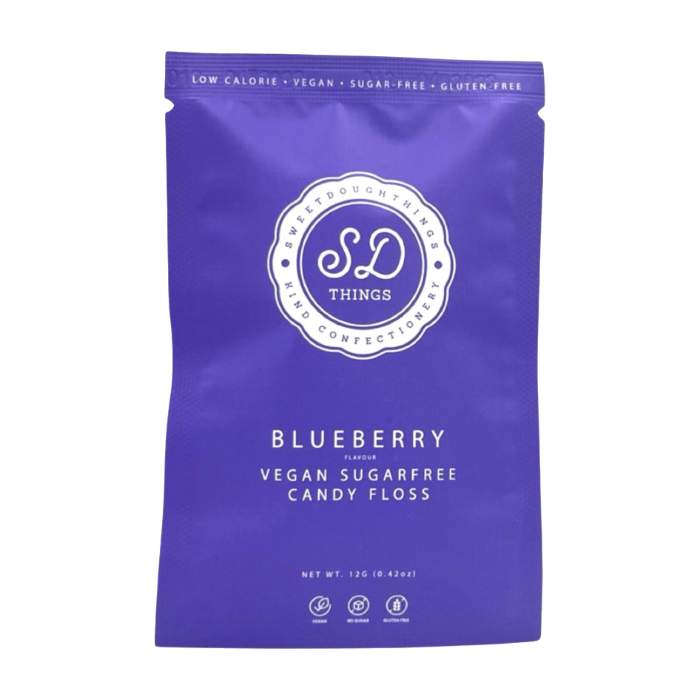 SweetDoughThings - Blueberry Flavoured Sugar-Free Candy Floss, 12g  Pack of 10