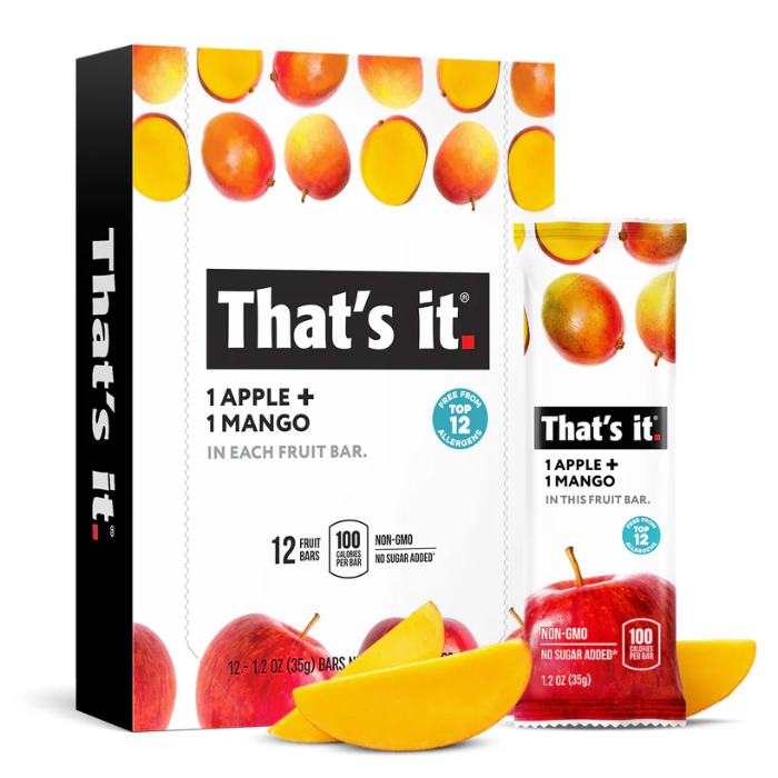 That's It - Apple + Mango Fruit Snacks, 35g  Pack of 12