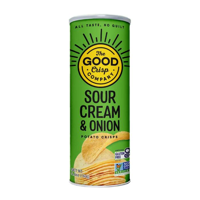 The Good Crisp Company - Sour Cream & Onion Potato Crisps, 160g  Pack of 8