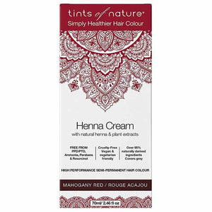 Tints Of Nature - Mahogany Red Henna Cream Hair Dye, 70ml