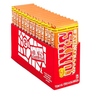 Tony's Chocolonely - Milk Chocolate Caramel Sea Salt, 180g | Pack of 15